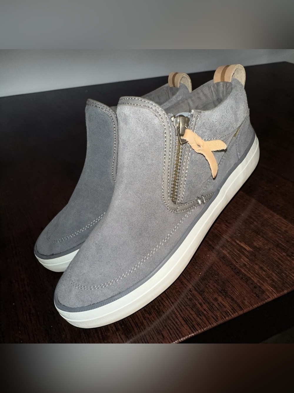 Sperry Gray Suede Zip-Accent Women's Sneakers